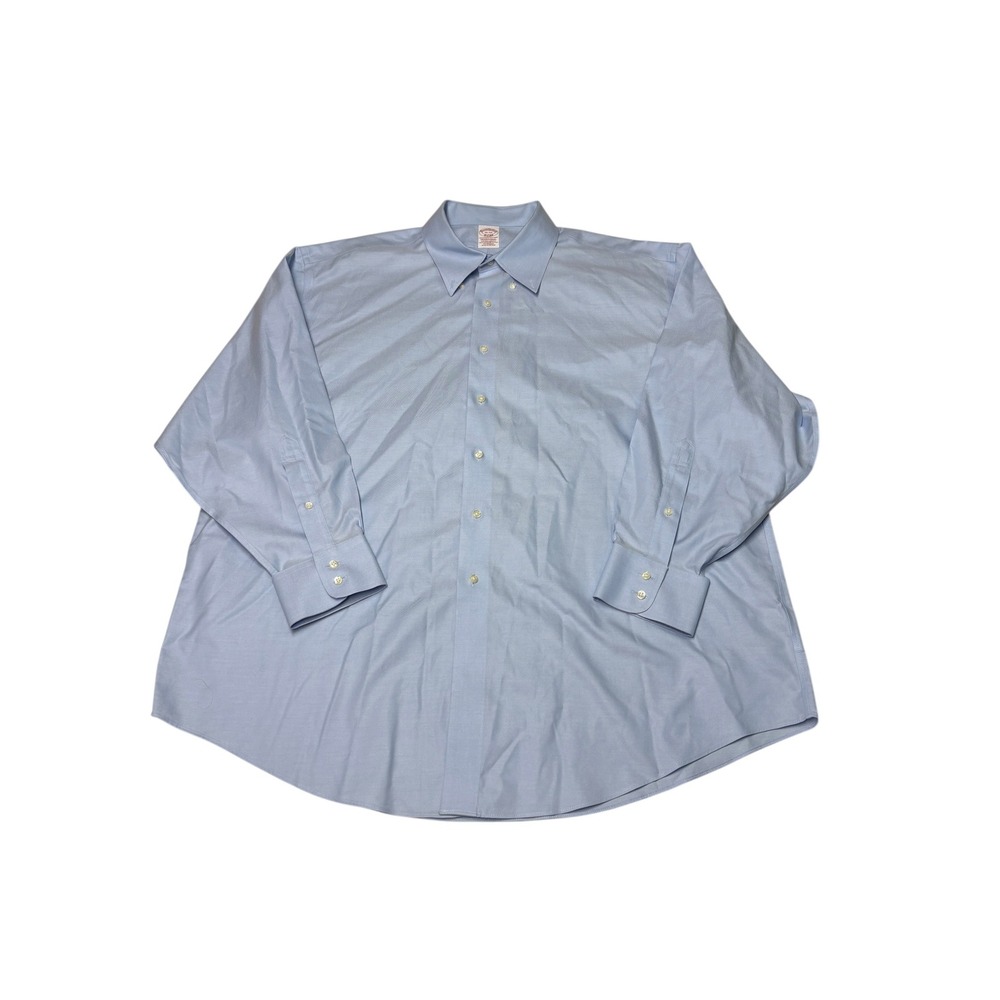 Brooks‎ Brothers Mens 18-34 Light  Supima Non-Iron Traditional Fit Dress Shirt